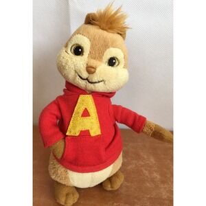 TY Beanie Babies Alvin Chipmunk Beanbag Retired 7" Plush Red Hoodie Collectible
